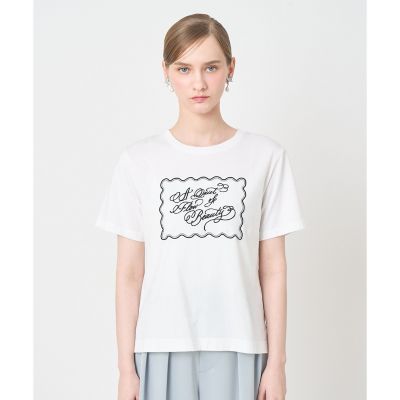 コットン天竺カリグラフィーTシャツ | ANAYI/アナイ | 三越伊勢丹