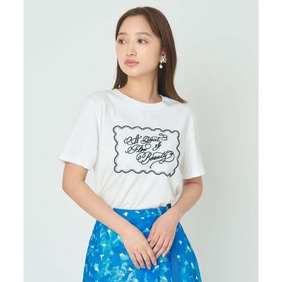 コットン天竺カリグラフィーTシャツ | ANAYI/アナイ | 三越伊勢丹