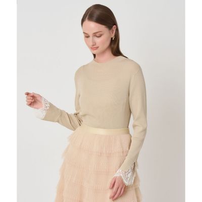 新品☆ANAYI レーヨンポリエステルVネックレースプルオーバー/23区、ロペ レーヨンナイロンリブレース付き プルオーバー | ANAYI/アナイ | 三越