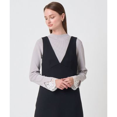 新品☆ANAYI レーヨンポリエステルVネックレースプルオーバー/23区、ロペ レーヨンナイロンリブレース付き プルオーバー | ANAYI/アナイ | 三越