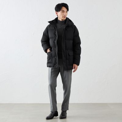 美品 イッセイミヤケ ショール ボトルネック ダウンコート 3 ブラック ISSEY MIYAKE（イッセイミヤケ） 美品 ショールカラー ロングダウン