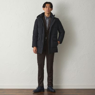 はっ水】3レイヤーポリエステルロングダウンコート（2L・3Lあり