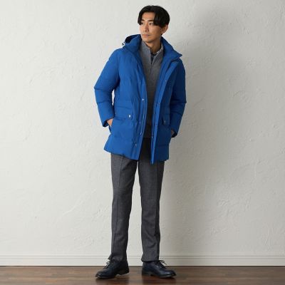 はっ水】3レイヤーポリエステルロングダウンコート（2L・3Lあり