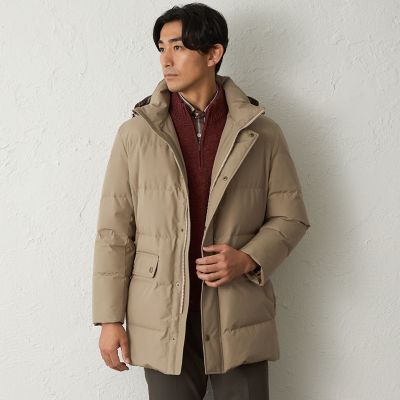 はっ水】3レイヤーポリエステルロングダウンコート（2L・3Lあり