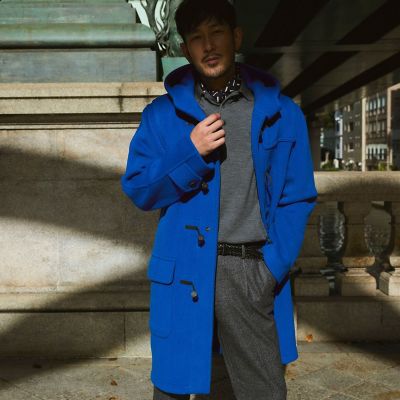 Bark ダッフルコート M 青 BARK（バーク）の「《BARK/バーク》トグル トーンオントーン ロング