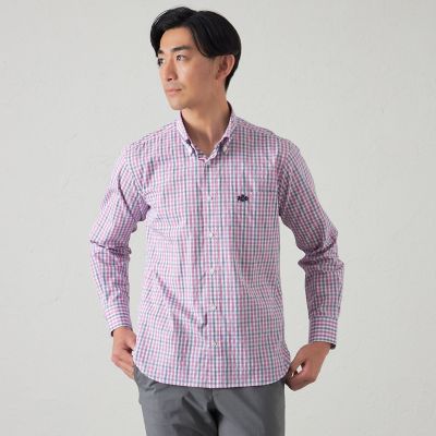 ＜BAKER STREET (Men)＞コットンポリエステルチェックシャツ