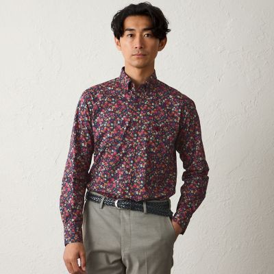 ＜BAKER STREET (Men)＞フラワープリントシャツ（２Ｌ・３Ｌあり）