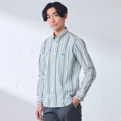 ＜BAKER STREET (Men)＞グラデーションマルチストライプシャツ