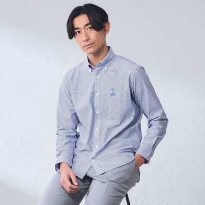 ＜BAKER STREET (Men)＞ＢＥＹＯＮＴＥＣＨ（Ｒ）　小紋プリントジャージーシャツ