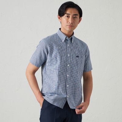 ＜BAKER STREET (Men)＞綿麻ギンガムドビーシャツ