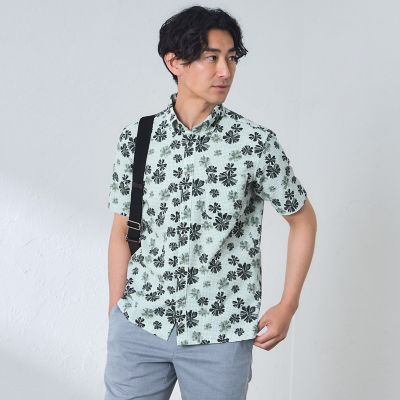 ＜BAKER STREET (Men)＞フラワーギンガムサッカーシャツ