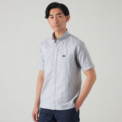 ＜BAKER STREET (Men)＞綿麻チェックシャツ