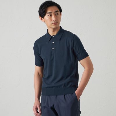 LOEWE コットンシルク スキッパーニットポロシャツ M シルクコットン スキッパーニットポロシャツ | TOMORROWLAND (Men