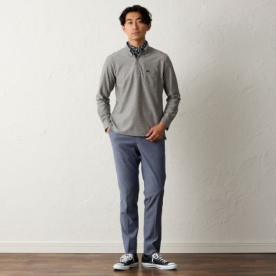 MASONPRINCEレヤードデザイン ロングスリーブ ポロシャツ ロンT オーバーサイズ レヤードデザイン ロングスリーブ ポロシャツ PL3019