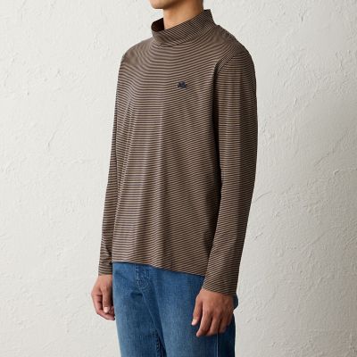 マイクロボーダーモックネックTシャツ | BAKER STREET (Men)/ベイカー