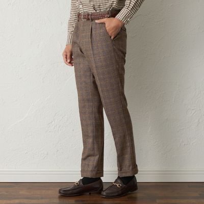 Adjustable Fit】ミドルチェックウールフラノパンツ