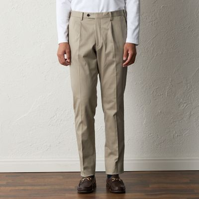 ウォッシャブル】【Adjustable Fit】コットンチノパンツ