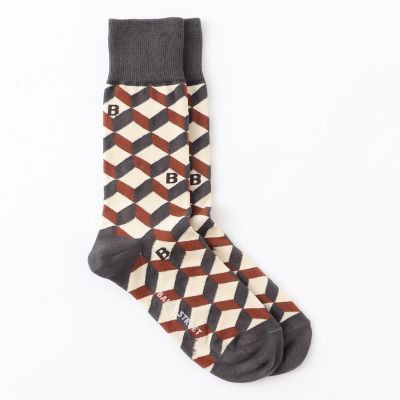 ＜BAKER STREET (Men)＞ジオメトリックジャカードソックス