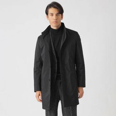 Paul Stuart ライナー付 フーデッドコート メンズ XL ウール 美品 数量限定】「COLLECTION LINE」ガンクラブチェック柄 ウールコットン