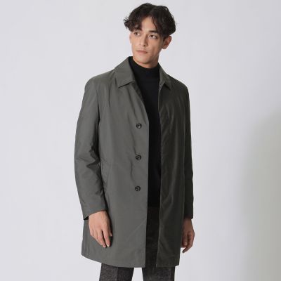 Paul Stuart ポール・スチュアート グレー スタンドカラーコート　Ｓ WEB・一部店舗限定】【HOUSTON】スタンドカラーコート