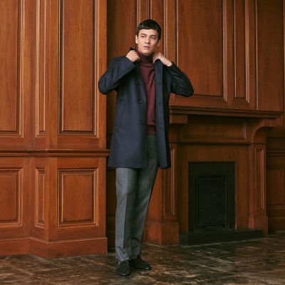 PaulStuart カシミヤ混スタンドカラーコート（現行品）新品未使用タグ付き Nikkei magazine掲載】カシミヤ混スタンドカラーコート(コート)｜Paul