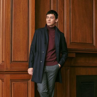 Nikkei magazine掲載】カシミヤ混スタンドカラーコート