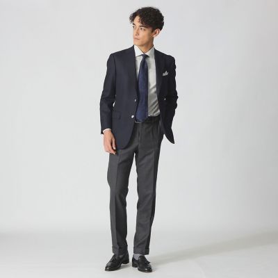 美品 ポールスチュアート 銀ボタン 紺ブレザー A4 ホップサック 紺ブレ QUINTESSENTIAL】シングル2ボタン／ホップサック