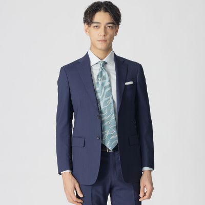 ＜Paul Stuart (Men)＞【Ｎｉｋｋｅｉ　ｍａｇａｚｉｎｅ掲載】【ＧＬＯＢＡＬ　ＭＯＤＥＬ】トロピカルストライプスーツ