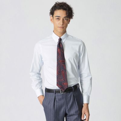 ＜Paul Stuart (Men)＞【Ｎｉｋｋｅｉ　ｍａｇａｚｉｎｅ掲載】ブロードタブカラーシャツ