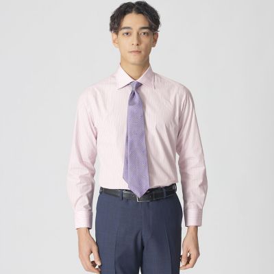 ＜Paul Stuart (Men)＞【Ｎｉｋｋｅｉ　ｍａｇａｚｉｎｅ掲載】ストライプ柄ドレスシャツ