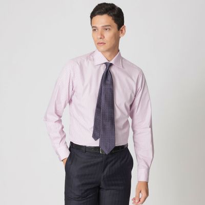 ＜Paul Stuart (Men)＞【Ｎｉｋｋｅｉ　ｍａｇａｚｉｎｅ掲載】オルタネイトストライプ柄ドレスシャツ