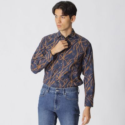 ＜Paul Stuart (Men)＞ベルト柄プリント起毛シャツ