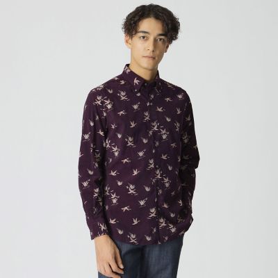 ＜Paul Stuart (Men)＞コーデュロイアニマルプリントシャツ