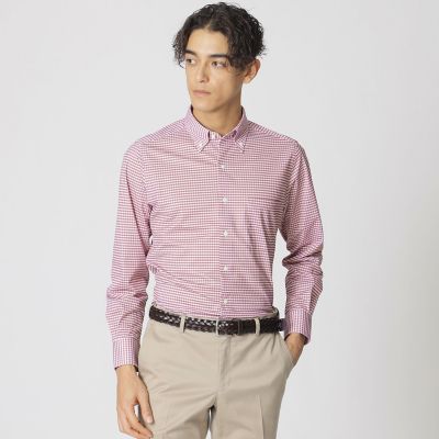 ＜Paul Stuart (Men)＞ギンガムチェックプリント　ストレッチシャツ