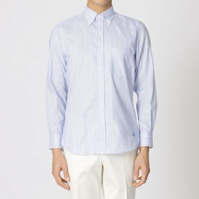 オルタネイトストライプ ボタンダウンオックスフォードシャツ | Paul