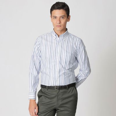 ＜Paul Stuart (Men)＞マルチストライプ柄ボタンダウンシャツ