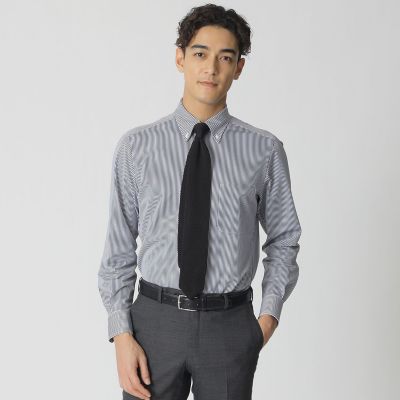 ＜Paul Stuart (Men)＞【ＳＴＵＡＲＴ’Ｓ　ＴＲＡＶＥＬＥＲ】ストライプ柄プリントジャージシャツ