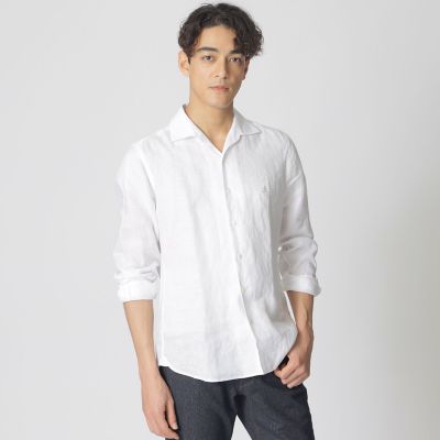 ＜Paul Stuart (Men)＞【ウォッシャブル】シャンブレーリネンシャツ