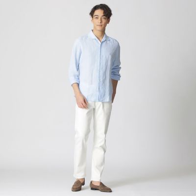 ウォッシャブル】シャンブレーリネンシャツ | Paul Stuart (Men