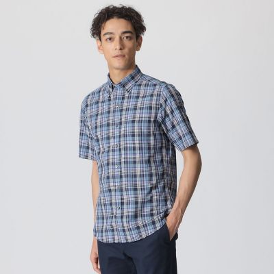 ＜Paul Stuart (Men)＞マドラスチェック柄　パナマシャツ（半袖シャツ）