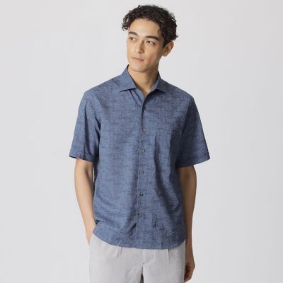 ＜Paul Stuart (Men)＞ヨットデッサンプリント　半袖シャツ