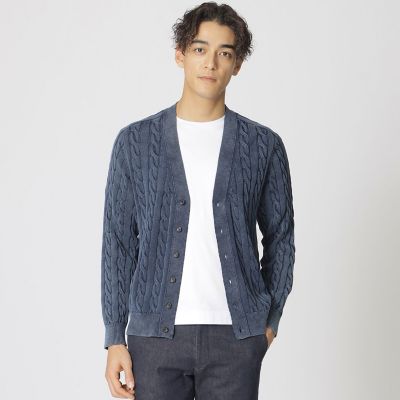 ＜Paul Stuart (Men)＞フェーデットケーブルカーディガン