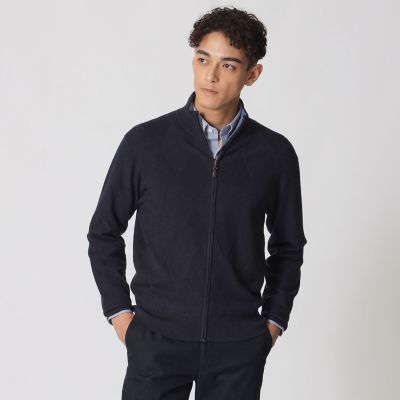 ダイヤ柄フルジップセーター | Paul Stuart (Men)/ポール