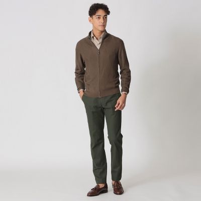 ダイヤ柄フルジップセーター | Paul Stuart (Men)/ポール