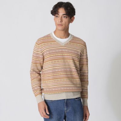 フェアアイル柄Vネックセーター | Paul Stuart (Men)/ポール