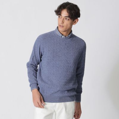 ＜Paul Stuart (Men)＞メランジケーブルクルーネックセーター