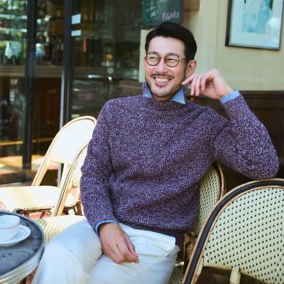 Plantation プランテーション ハイネック ボーダー ウールニット 長袖 Plantation プランテーション ハイネック ボーダー ウールニット 長袖