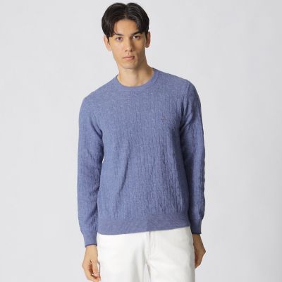 【ＷＥＢ・一部店舗限定】ミニケーブル柄クルーネックセーター