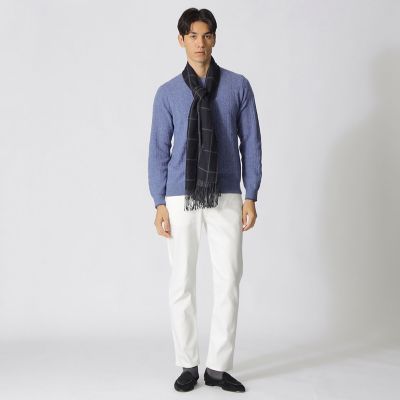 WEB・一部店舗限定】ミニケーブル柄クルーネックセーター | Paul