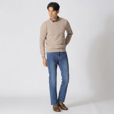 WEB・一部店舗限定】ミニケーブル柄クルーネックセーター | Paul 